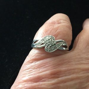 Sterling Diamond Ring 1/10th Carat